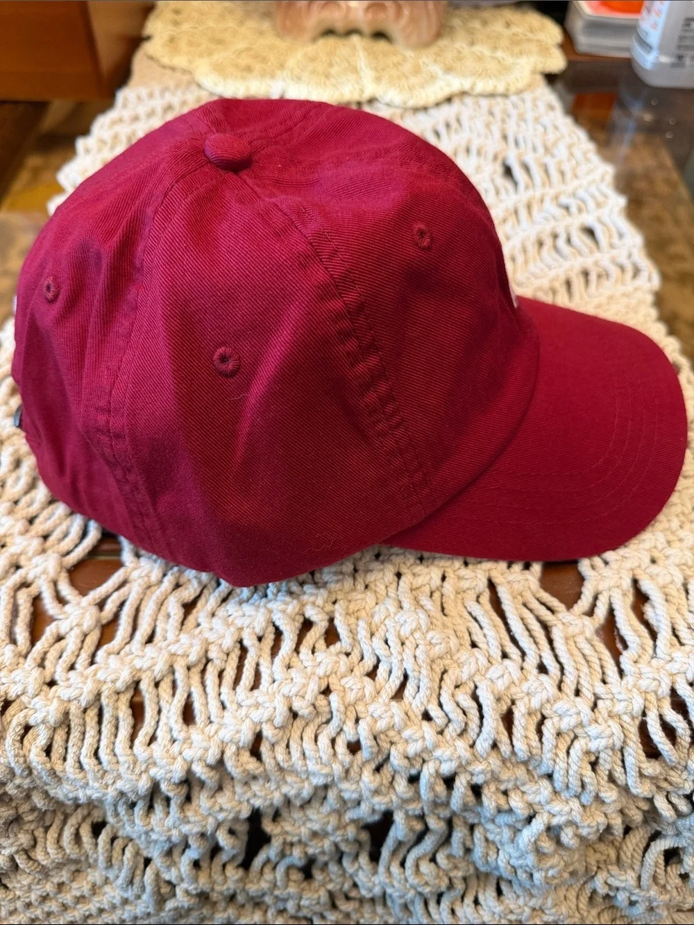 Polo by Ralph Lauren Burgundy Baseball Cap with White Logo